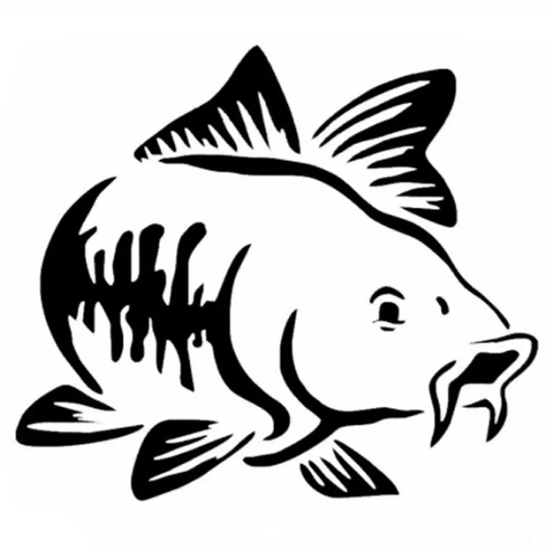 Fishing Boat Inflatable - Naklejki samochodowe Cartoon Carp Fishing Car